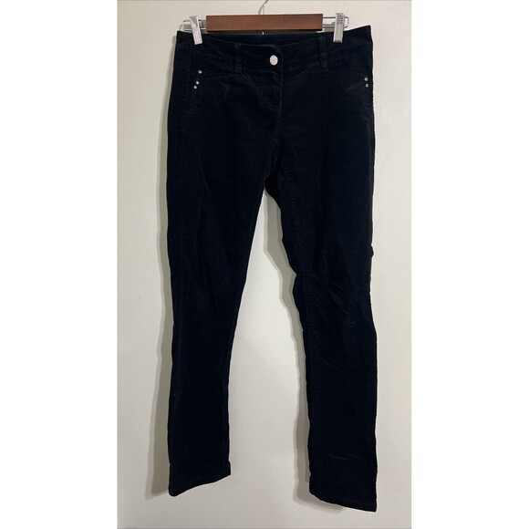 White House Black Market Black Slim Leg Pants Women's Size 2R 99%cotton - Picture 1 of 11